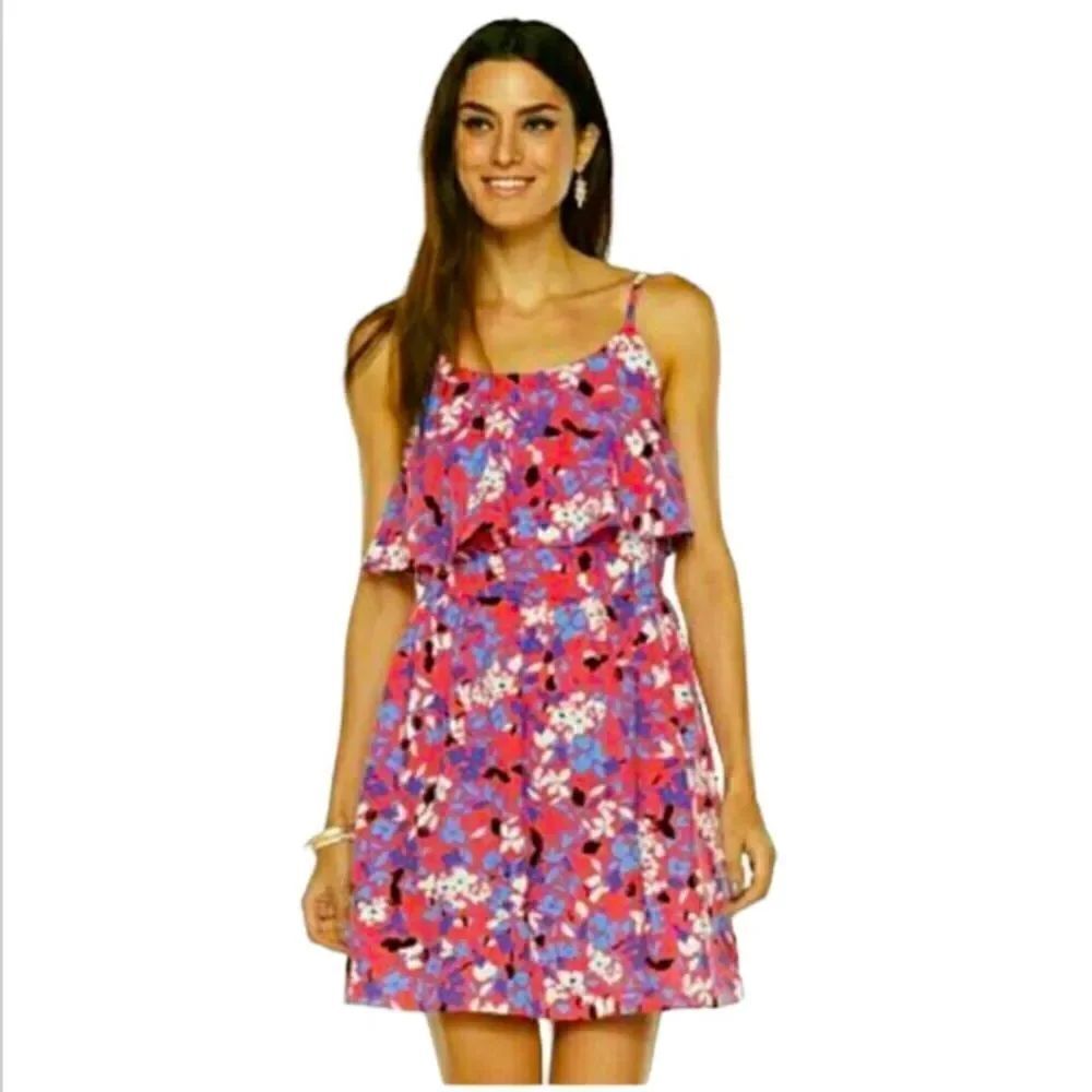 Elle Pink Floral Mini Dress Size Medium